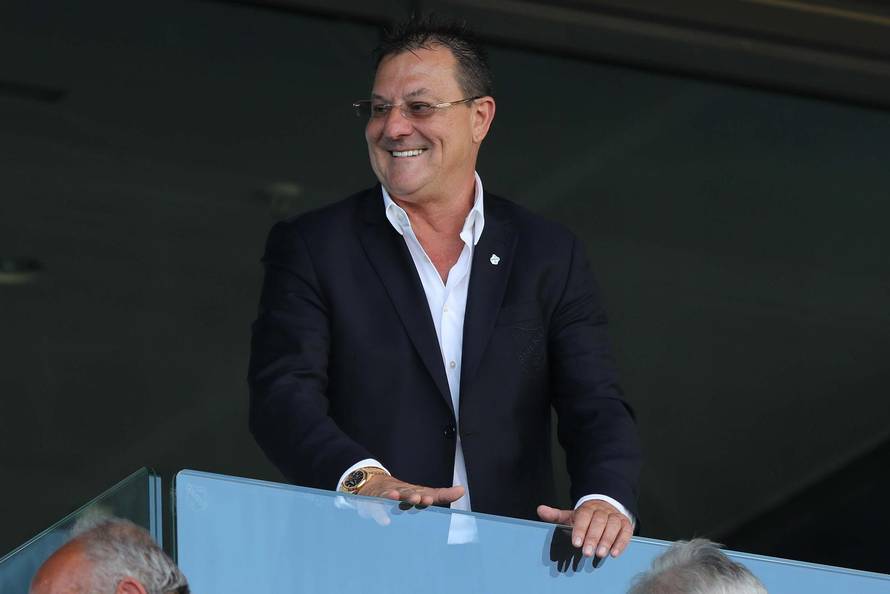 Rijeka: Gosti u loži tijekom susreta Rijeke i Dinama u drugoj utakmici finala SuperSport Hrvatskog nogometnog kupa