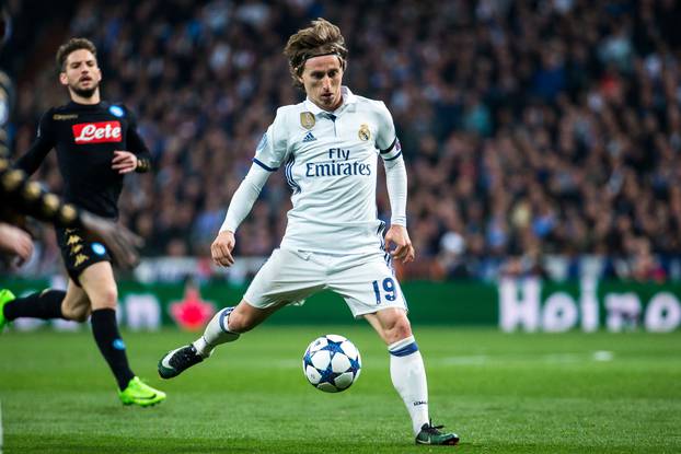 Champions League between Real Madrid and SSC Napoli  at Santiago Bernabeu Stadium in Madrid
