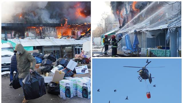 FOTO U Beogradu gori kineski centar, radnici plaču: 'Ode moja trgovina, izgorjelo mi je sve!'