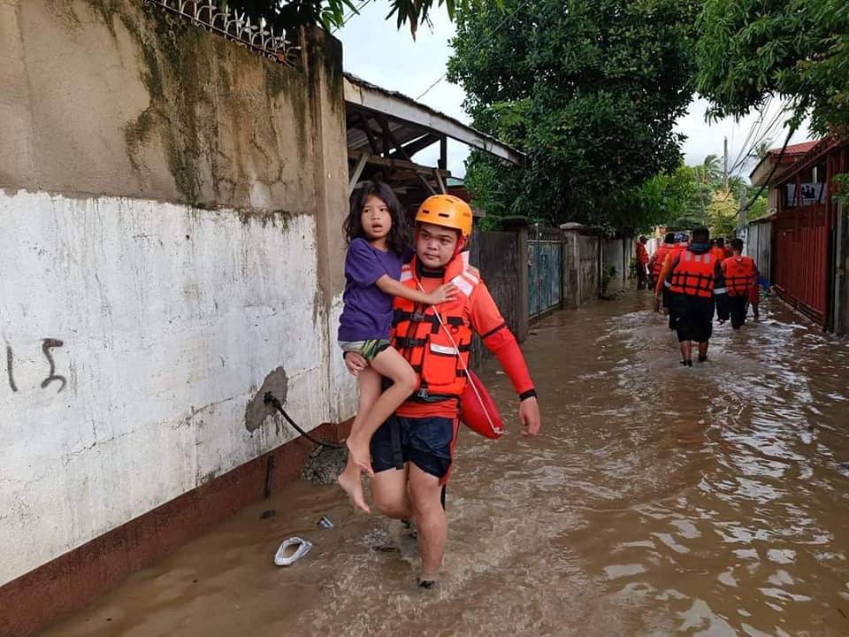 Rescue operation following flood due to Tropical Storm Nalgae in Philippines