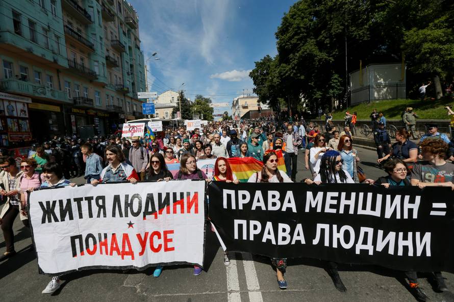People take part in Equality March in Kiev
