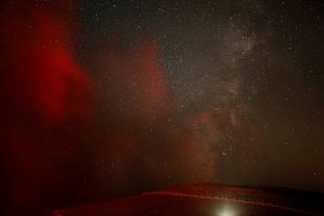 The "Milky Way" is seen across the sky in the early morning hours during the Perseid meteor shower in Ramon Crater near the town of Mitzpe Ramon