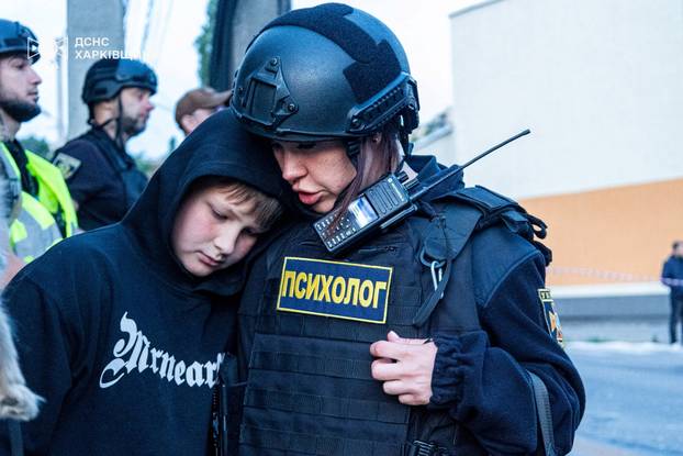 Aftermath of a Russian drone attack in Kharkiv