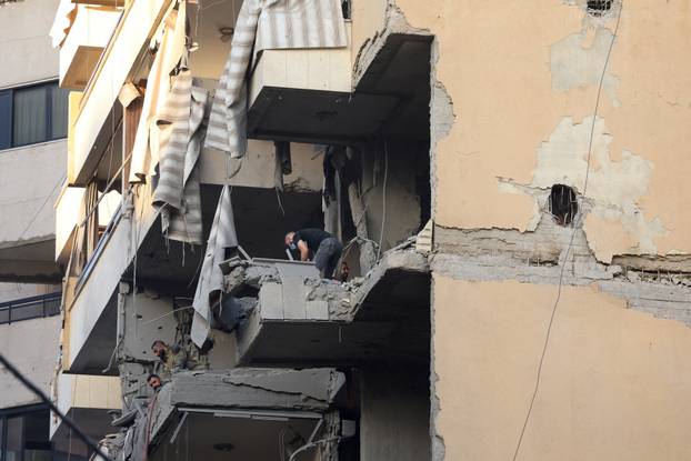 Aftermath of Israeli military strike in Beirut's southern suburbs