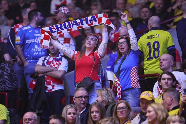 Susret Švedske i Hrvatske u prvom krugu EHF Europskog prvenstva, navijači
