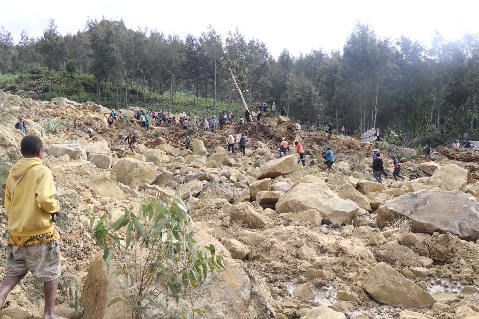 Aftermath of a landslide in Enga Province