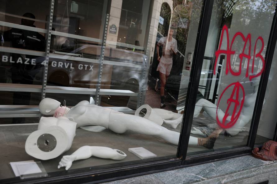 Aftermath of clashes during a national day of protests against the cost of living and rising fuel prices, in Paris