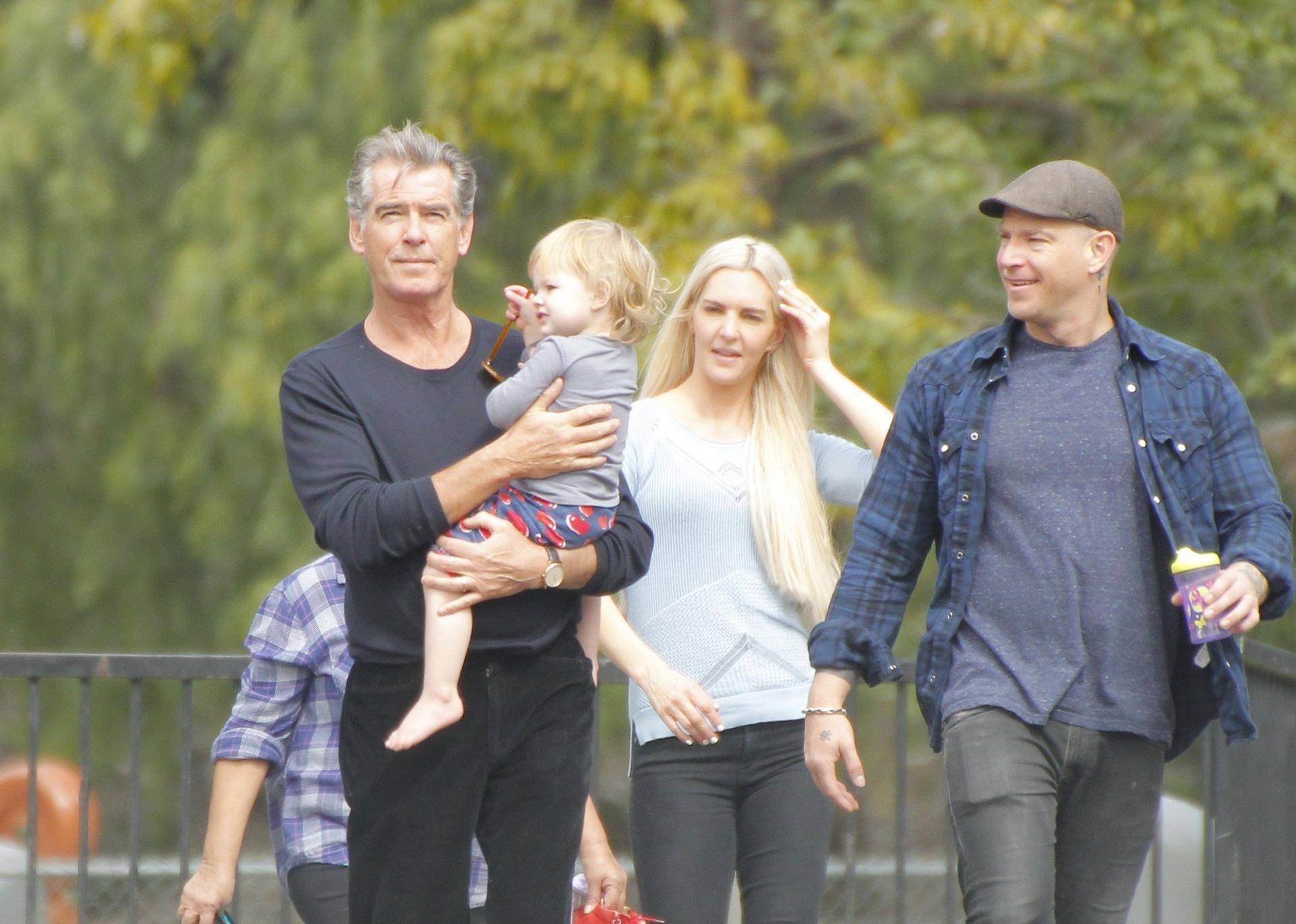 *EXCLUSIVE* Pierce Brosnan spends time with his granddaughter at the park