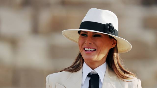 U.S. first lady Melania Trump visits the Pyramids in Cairo