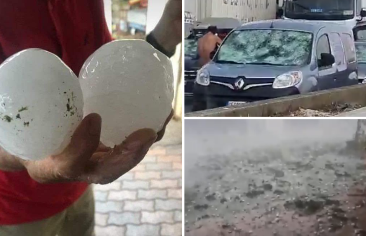 Tuča veličine teniskih loptica razbijala aute po cesti, ljudi u nevjerici gledali slupana vozila