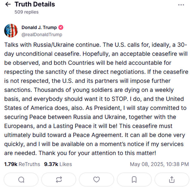 Green: ‘Kyiv is ready for negotiations with Moscow’; Trump is looking for a month of unconditional peace