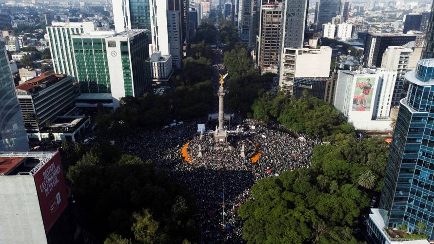 People celebrate Mexico's victory in the opening match of the 2026 FIFA World Cup, in Mexico City