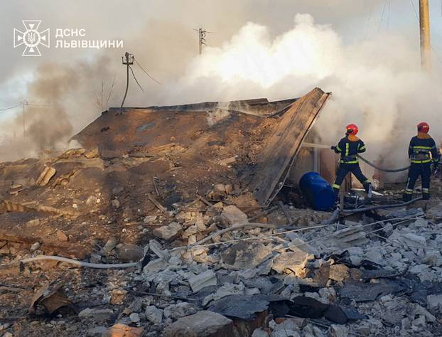 Aftermath of a Russian missile attack in Lviv region