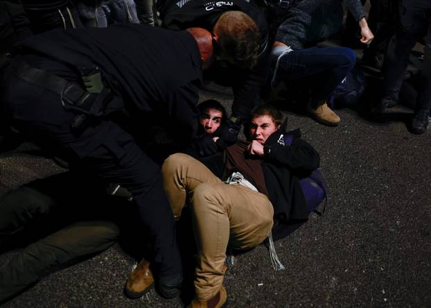 Israelis protest a ceasefire deal, in Jerusalem