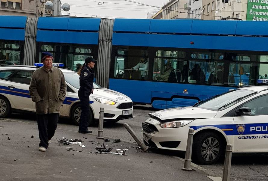 Krš i lom u središtu Zagreba: Sudarili se s policijskim autom