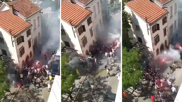 VIDEO Krš i lom u Mostaru uoči derbija, letjele baklje, staklo...