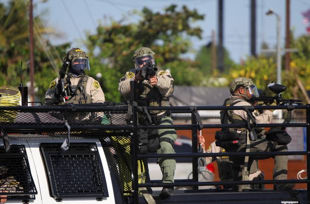 Protest following multiple detentions by Immigration and Customs Enforcement (ICE), in Paramount