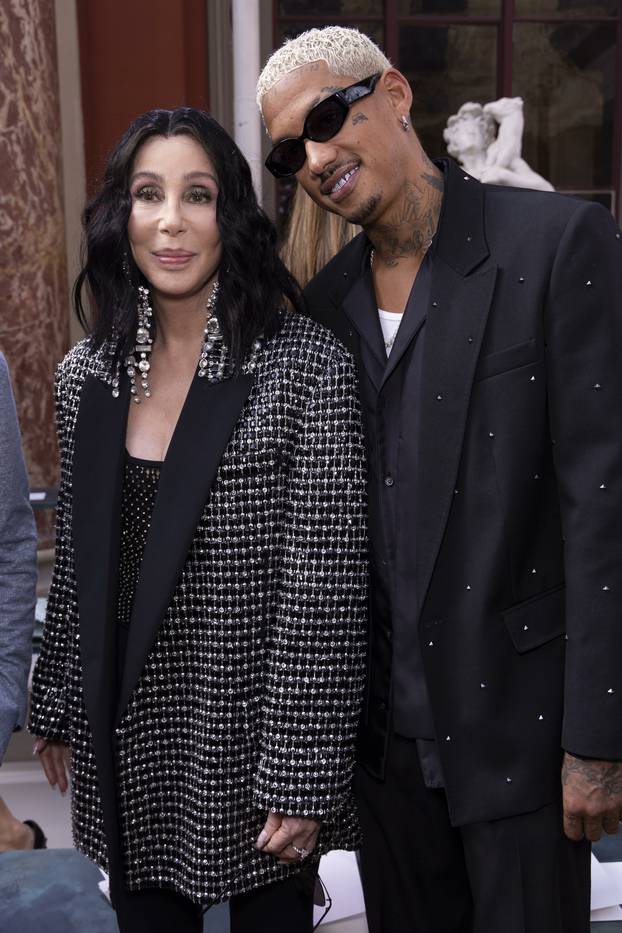 Cher and Alexander Edward attends VALENTINO Spring/Summer 2024 Runway during Paris Fashion Week - Paris; France 01/10/2023