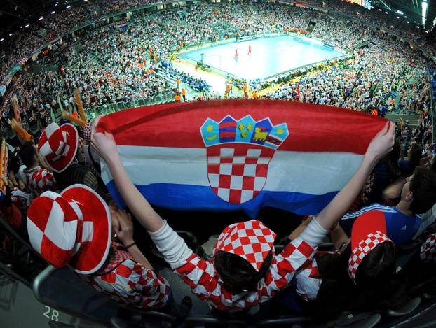 Zagreb: SP 2009, skupina I, Hrvatska - Ma?arska, navija?i