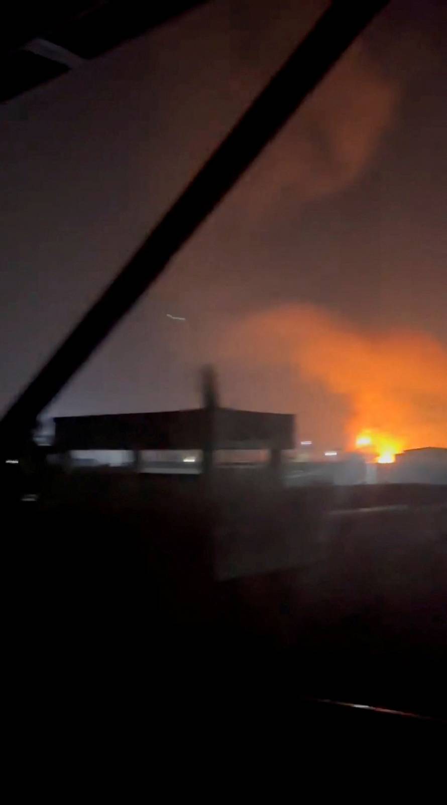 Fire and smoke rise following an explosion in Rawalpindi