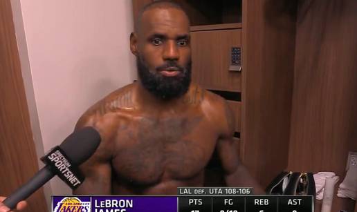 VIDEO Kralju, ne&scaron;to ti viri dolje! LeBron razgovara s novinarima, a 'alatka' &zcaron;eli pobje&cacute;i&nbsp;van...