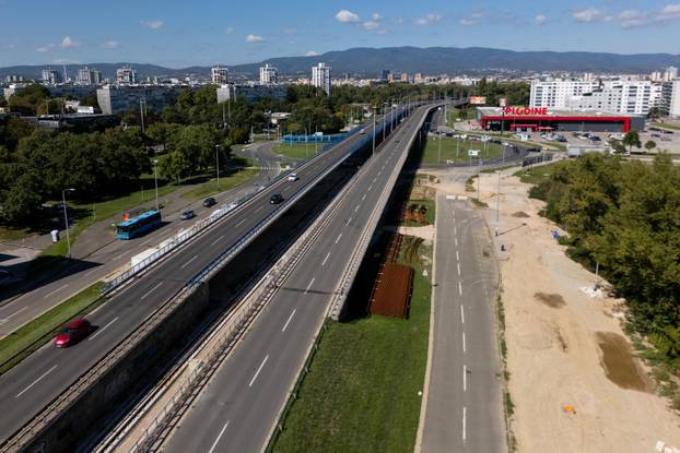 Napredak radova na Sarajevskoj cesti u Novom Zagrebu snimljen iz zraka