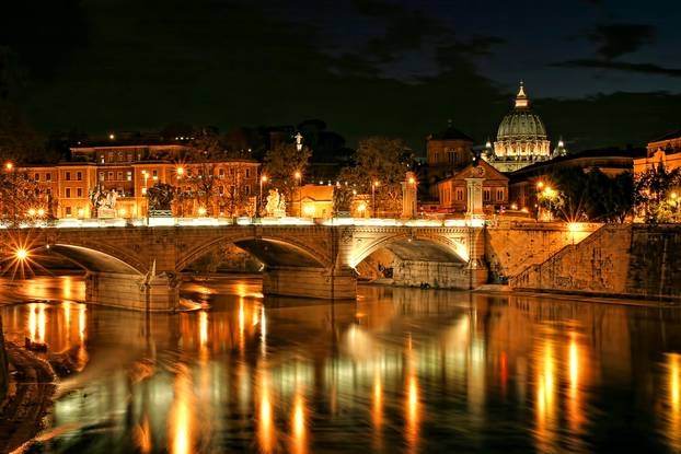 Vatican view at night.