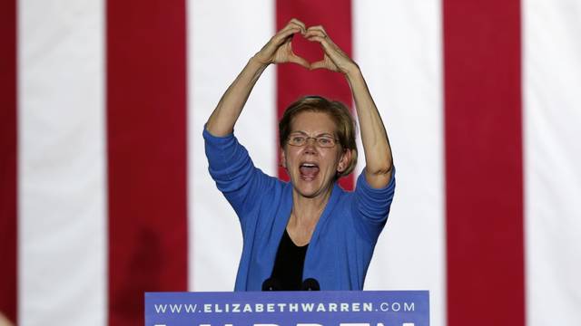 Democratic U.S. presidential candidate Senator Elizabeth Warren speaks at her Super Tuesday night rally in Detroit, Michigan, U.S.