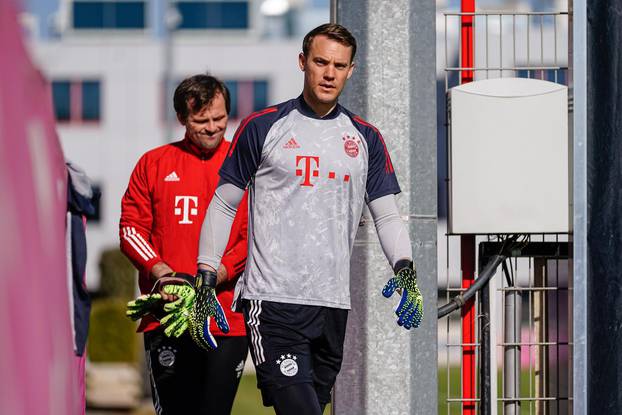 Soccer Champions League final training FC Bayern Munich.