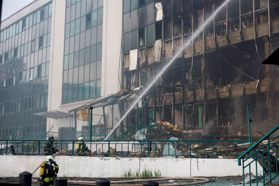 Aftermath of a Russian drone attack in Kyiv