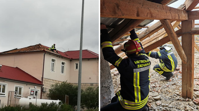 Udari juga srušili dio krova Staračkog doma u Zadvarju
