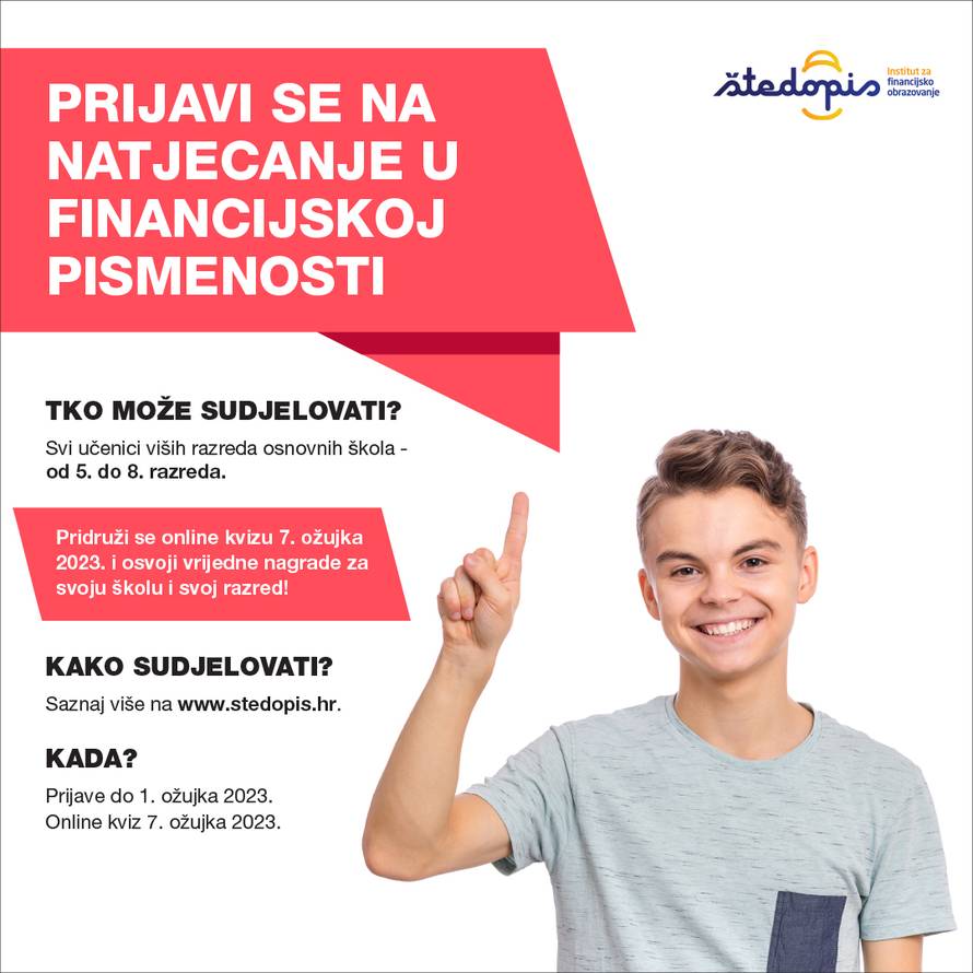 Otvorene prijave za natjecanje u financijskoj pismenosti namijenjeno osnovnoškolcima