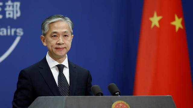 Chinese Foreign Ministry spokesman Wang Wenbin speaks during a news conference in Beijing