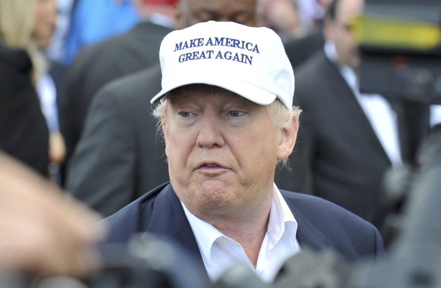 Republican presidential candidate Donald Trump arrives at his Turnberry golf course, in Turnberry, Scotland