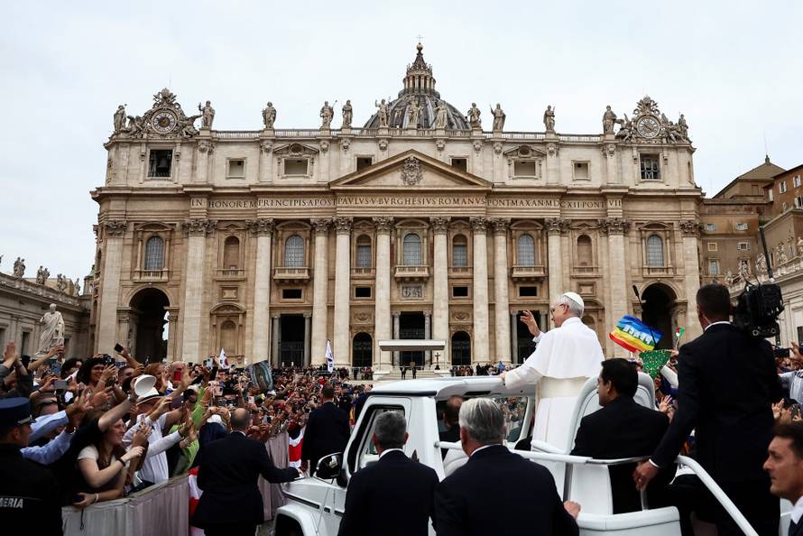 Pope Leo XIV holds his first general audience in St. Peter's Square at the Vatican