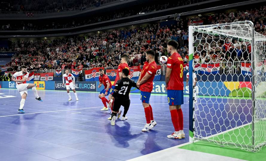 Susret Hrvatske i Španjolske u polufinalu Europskog prvenstva u futsalu