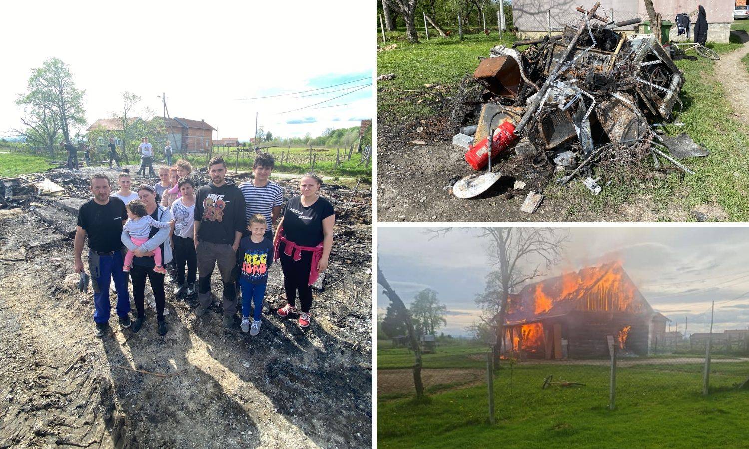 Izgorjela kuća deveteročlane obitelji: 'U zadnji tren probudila sam brata i pobjegli smo van'