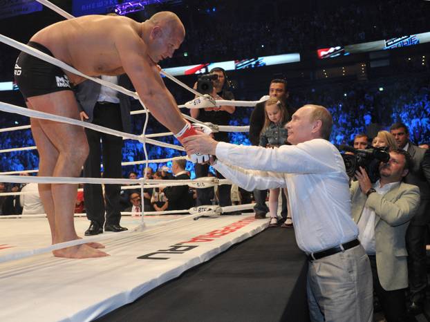 President of Russia Vladimir Putin attends M-1 Global tournament