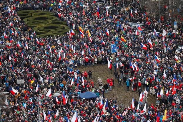 Antigovernment protest rally in Prague