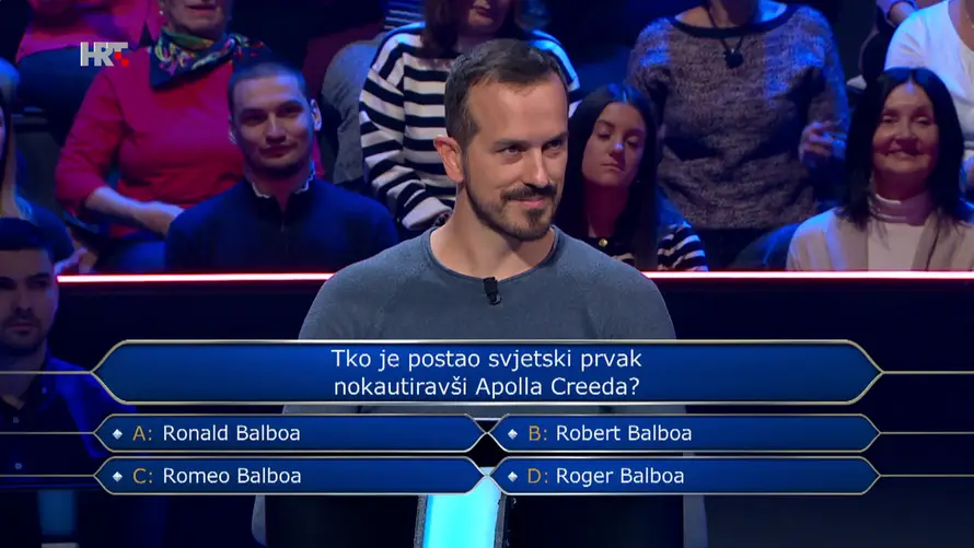 Vlatko je u 'Milijunašu' zapeo na legendarnom filmu 'Rocky', znate li vi koji je točan odgovor?