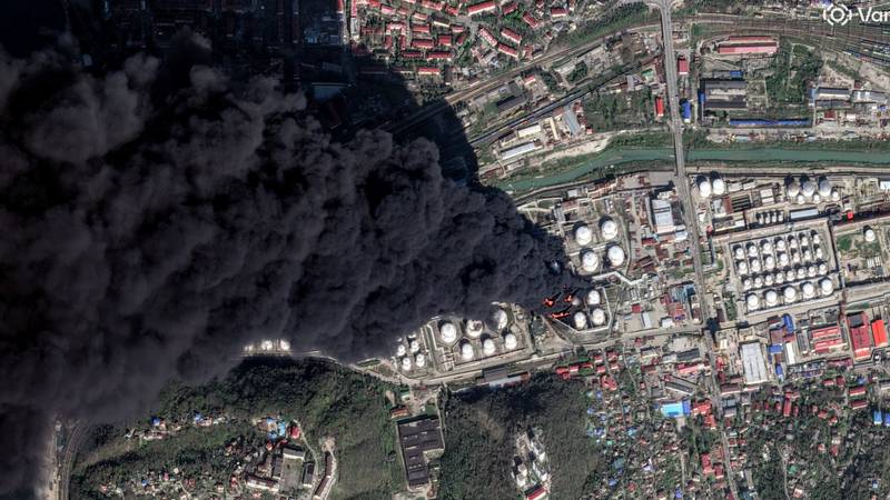 Gori naftni terminal u ruskoj regiji Krasnodar. Traže uzrok