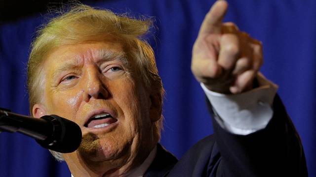 FILE PHOTO: Campaign event of former U.S. President and Republican presidential candidate Donald Trump in Manchester