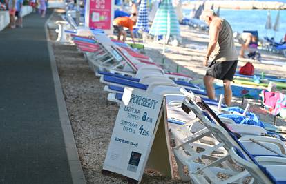 Oko 2000 ležaljki nalazi se na pet kilometara plaže u Baškoj Vodi, gotovo sve budu pune