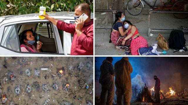 Kaos u Indiji: Nema respiratora, ljudi primaju kisik u autima: 'Umiru nam za par minuta'