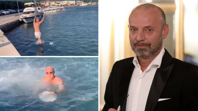 VIDEO Goran Grgić 'spašavao' šešir pa ozlijedio nogu: 'Skočio sam s rive, voda je bila mutna'