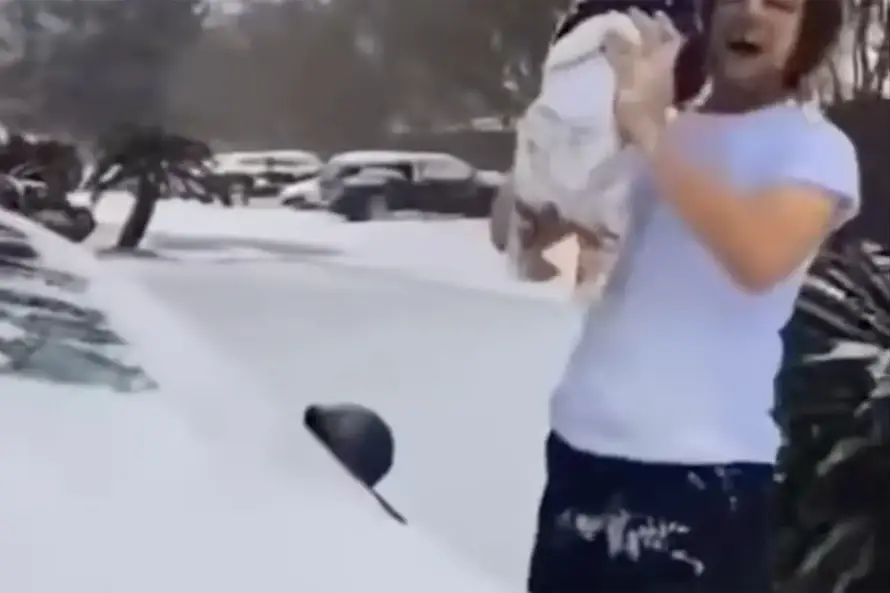 Ovo je strašno!  Muškarac obrisao snijeg s automobila bebom, sve objavio na TikTok