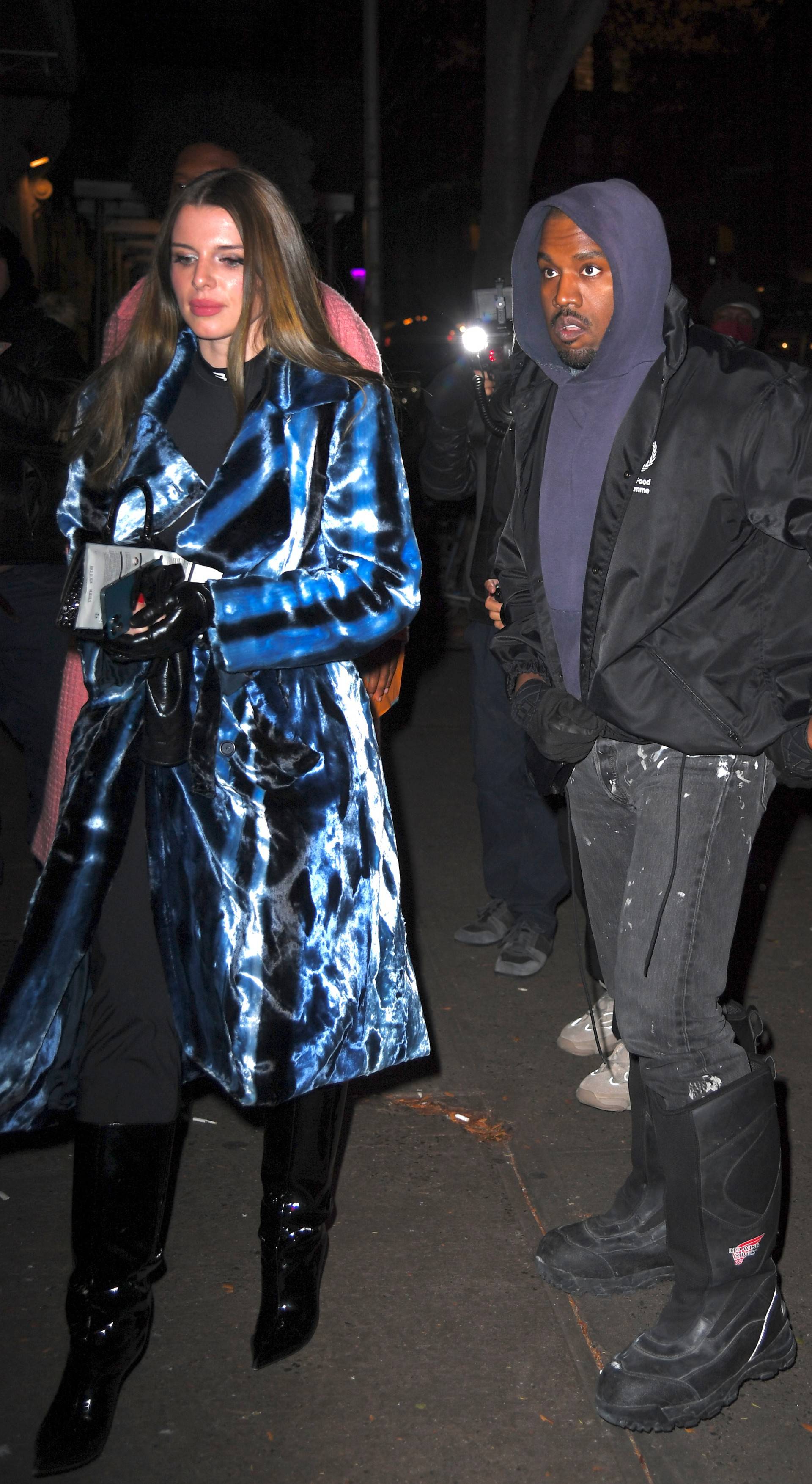 Kanye West Arriving At Carbone Restaurant In New York City With Unidentified Women As His Date And Friends Tonight In New York City