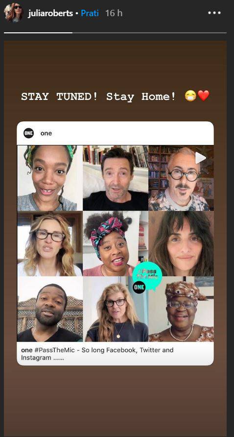 Doktori će na Instagram profilu Julije Roberts pričati o koroni