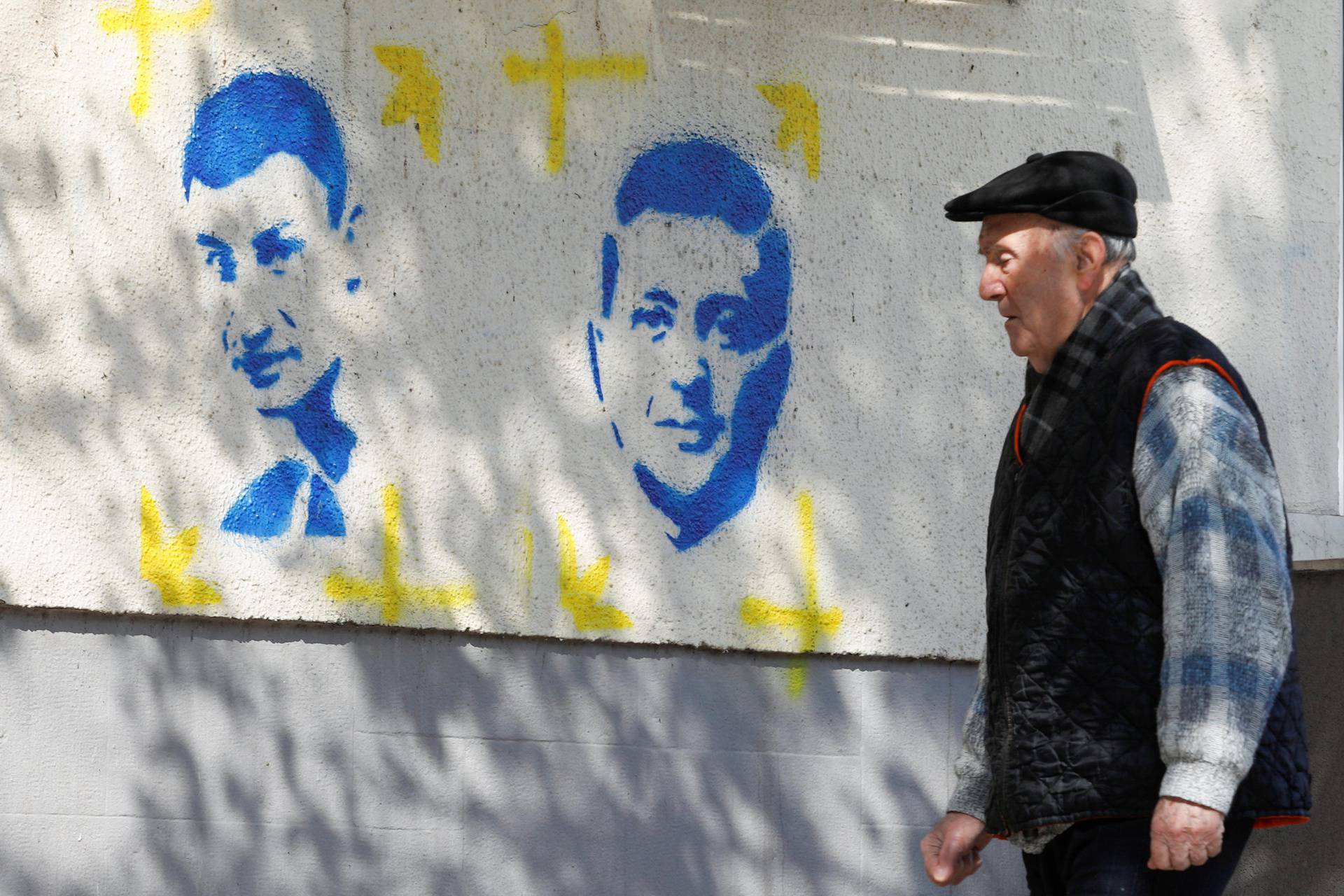 Graffiti of Zelenskiy and Klitschko in Montenegro