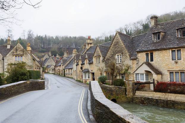 Rural architecture in Castle Combe in Cotswald, the prettiest vi